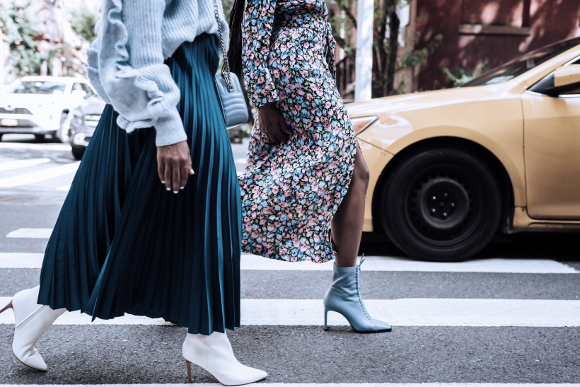 women walking in boots