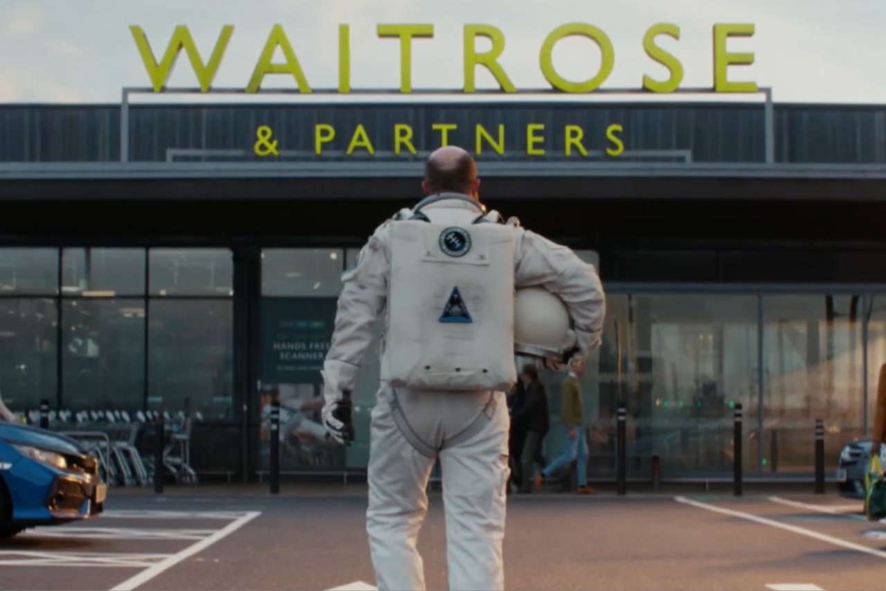 Astronaut walking into Waitrose