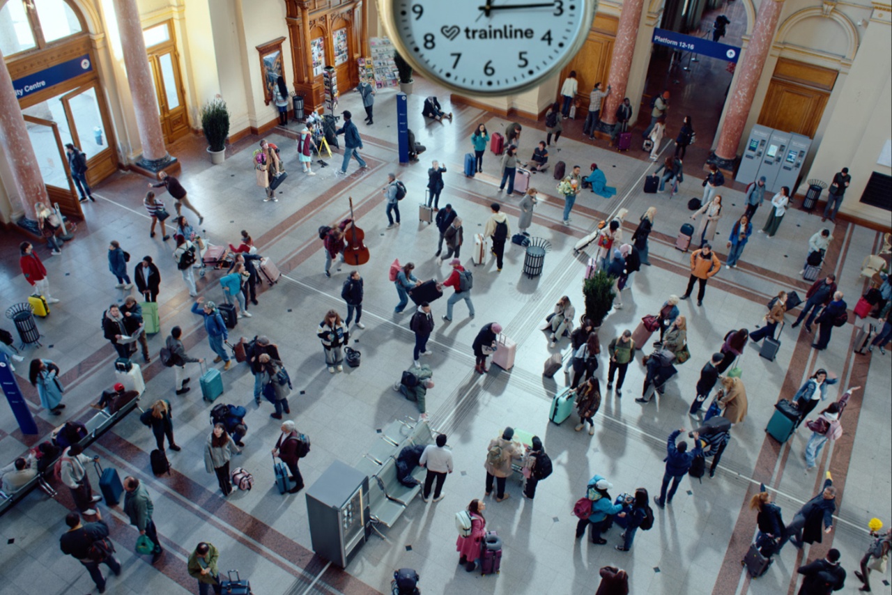 Busy train station