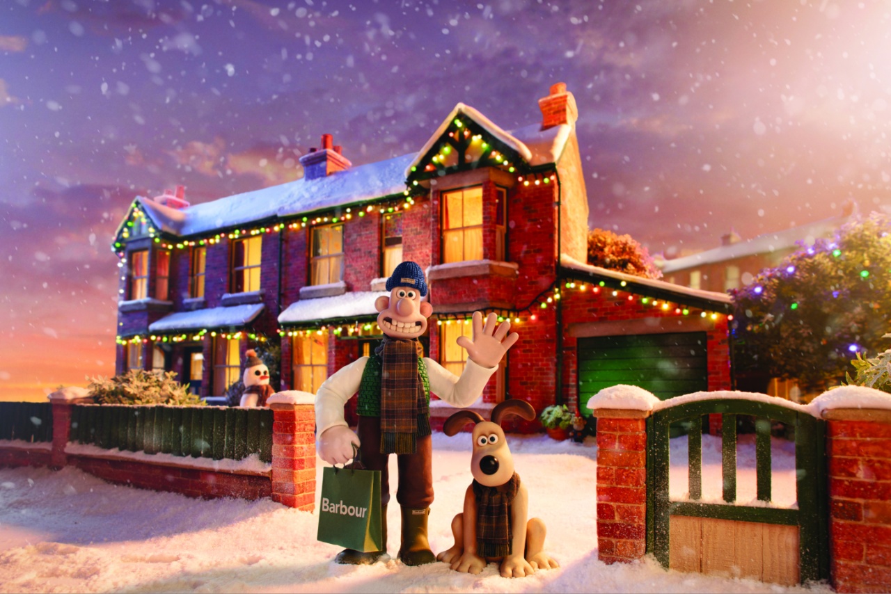 Wallace and Gromit outside house