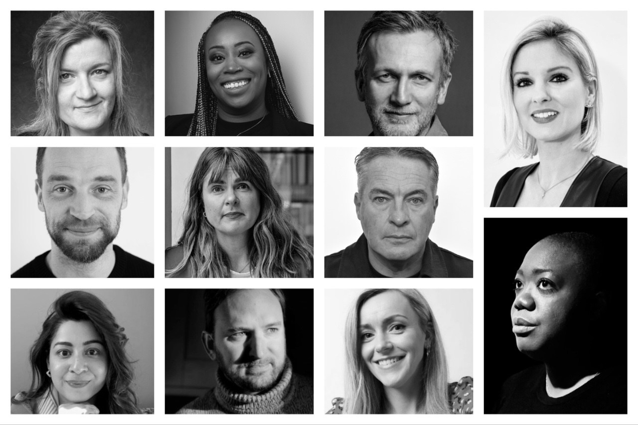 Top row L - R: Fern Miller, Amina Folarin, Jason Cobbold, Genevieve Thompkins. Middle row: James Bailey, Joeli Brearley, Paul Burke. Bottom row: Leila Siddiqi, Thom Binding, Zoe Eagle, Chloe Davies.