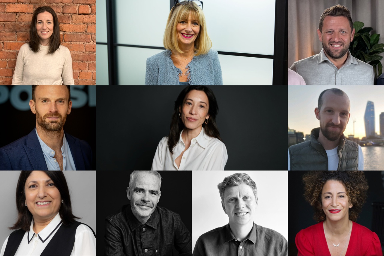 Collage of Jessica Scott, Lindsey Clay, Dan Rubel, Richard Kirk, Rania Robinson, Hugh de Winton, Andy Freeman, Munnawar Chishty, Will Davis and Jessica Tamsedge
