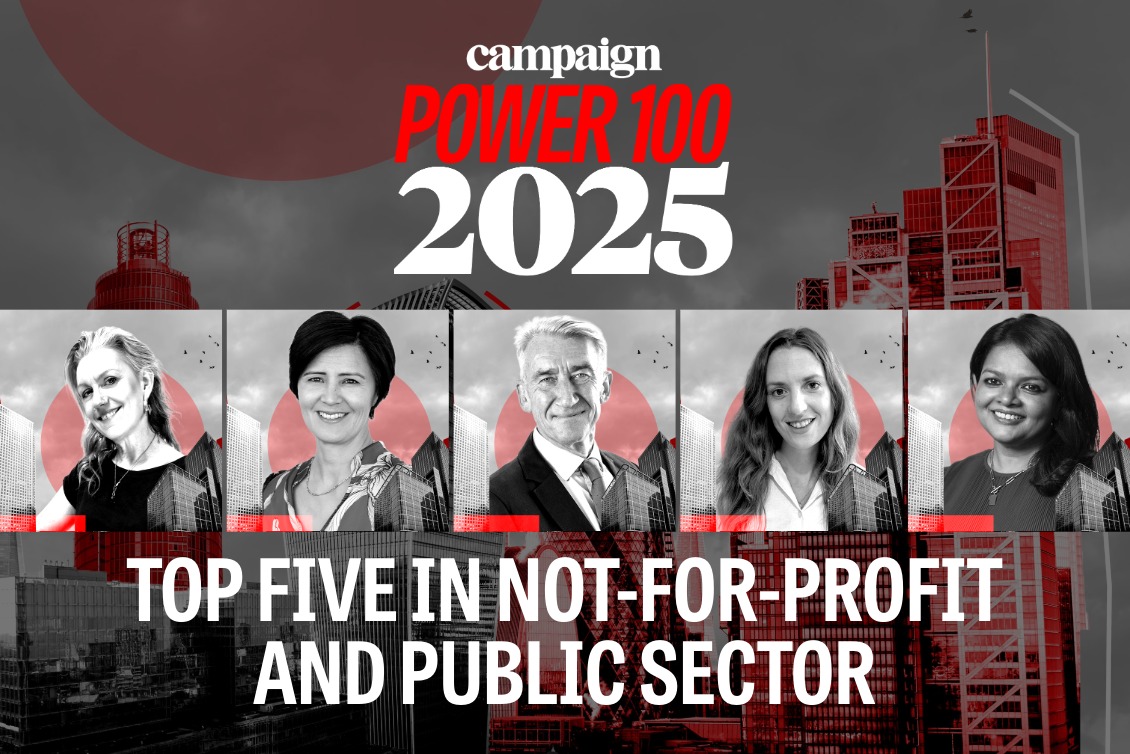 Headshots of the top five in the Power 100 not-for-profit and public sector