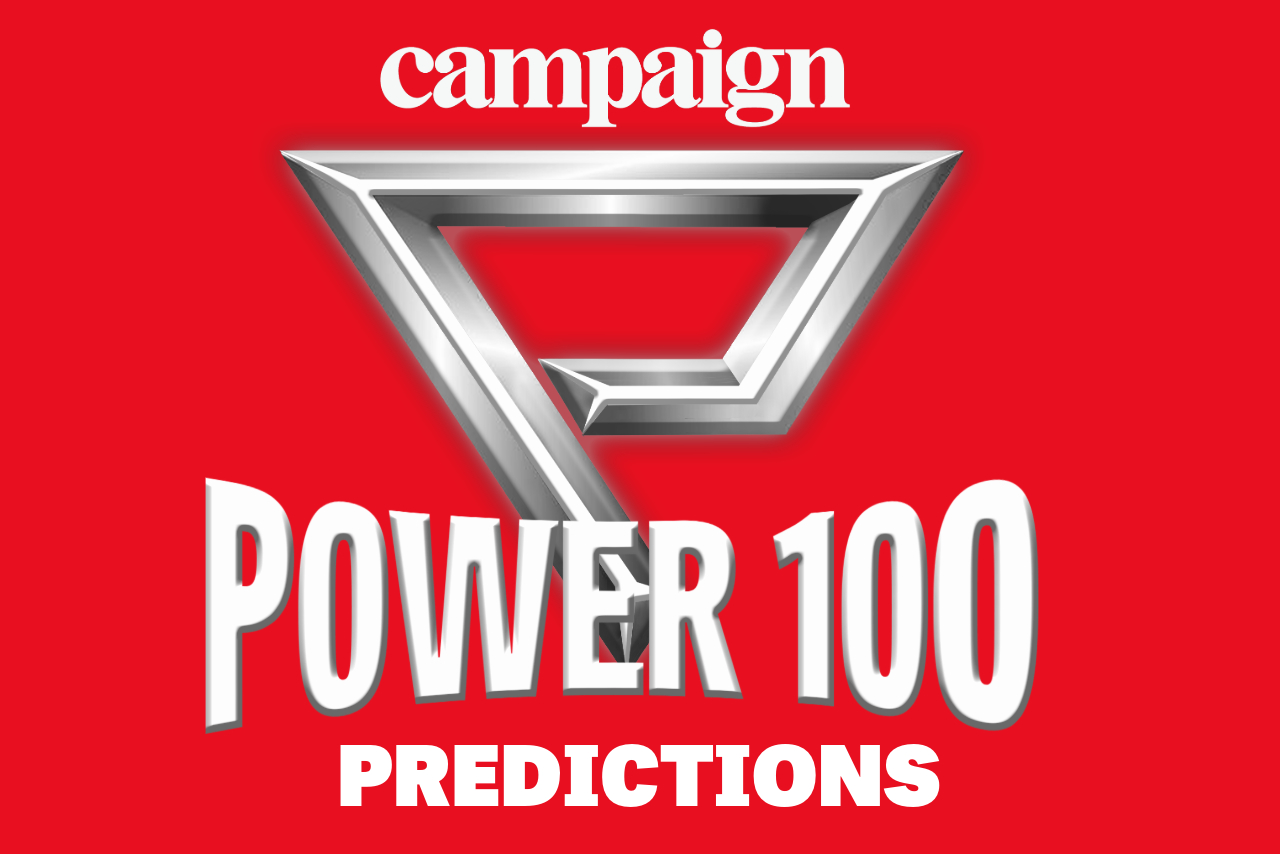 Power 100 'P' logo in style of Gladiators with text overlaid saying ' Campaign power 100 predictions'