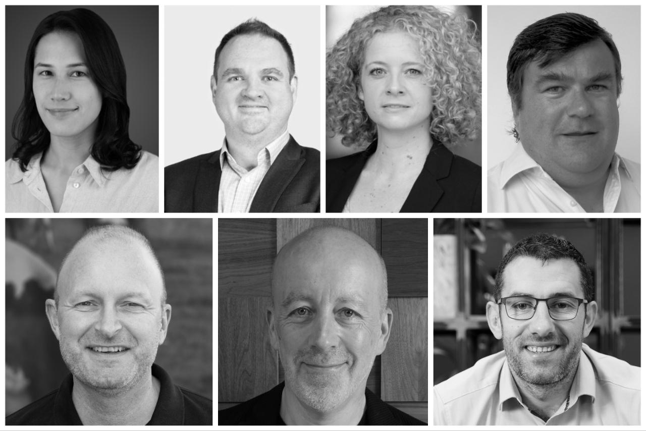Clockwise from top left:​ Claire Holubowsky, Tim Abraham, Maren Seitz, Paul Lynch, Dean Harris, Paul Wright and Rob Edwards