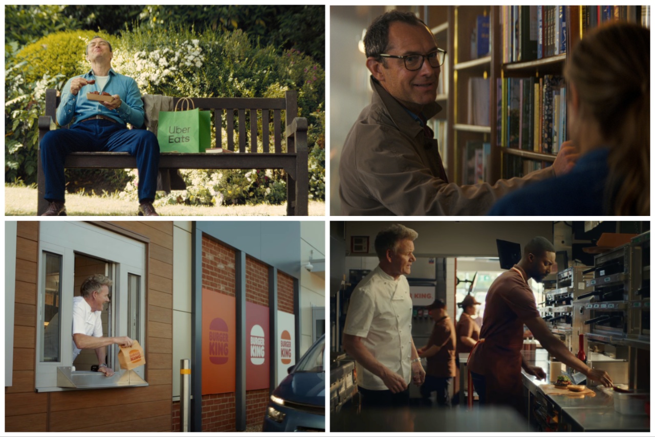 Uber Eats and Burger King stills
